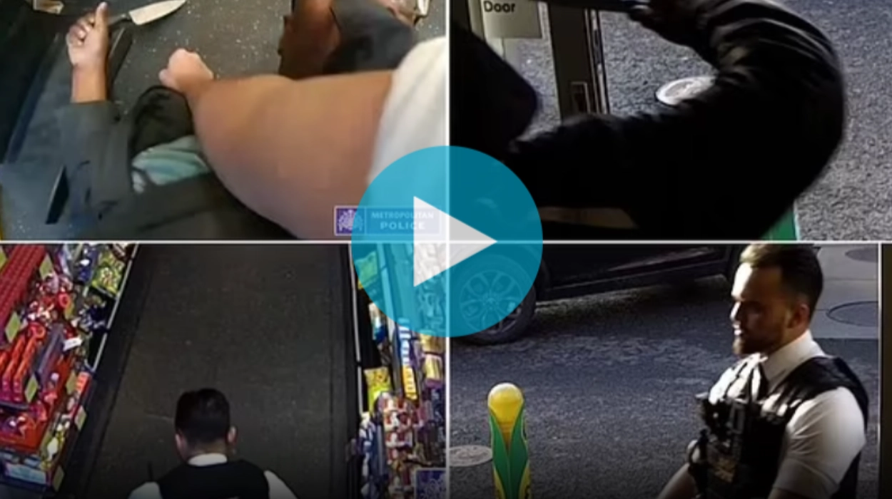 Lewisham Stabbing Video Fitzgerald Carty, 66, arrested after failed stabbing attempt in Lee High Road petrol station