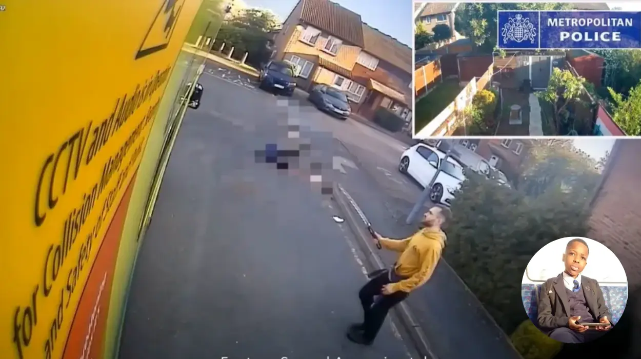 Marcus Arduini Monzo: Horrific moment killer slashes at police with sword after stabbing 14-year-old boy to death in Hainault rampage
