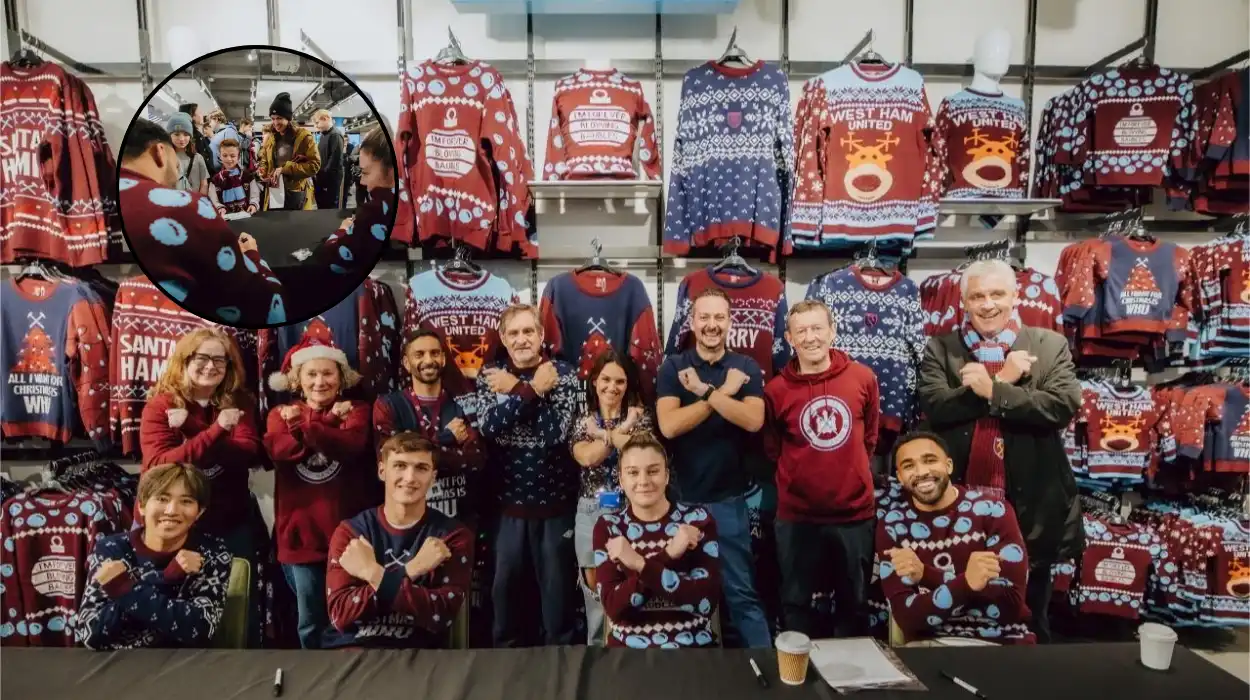 West Ham Stars Wilson, Potts, Ueki, Csiki Meet Fans at Festive Signing