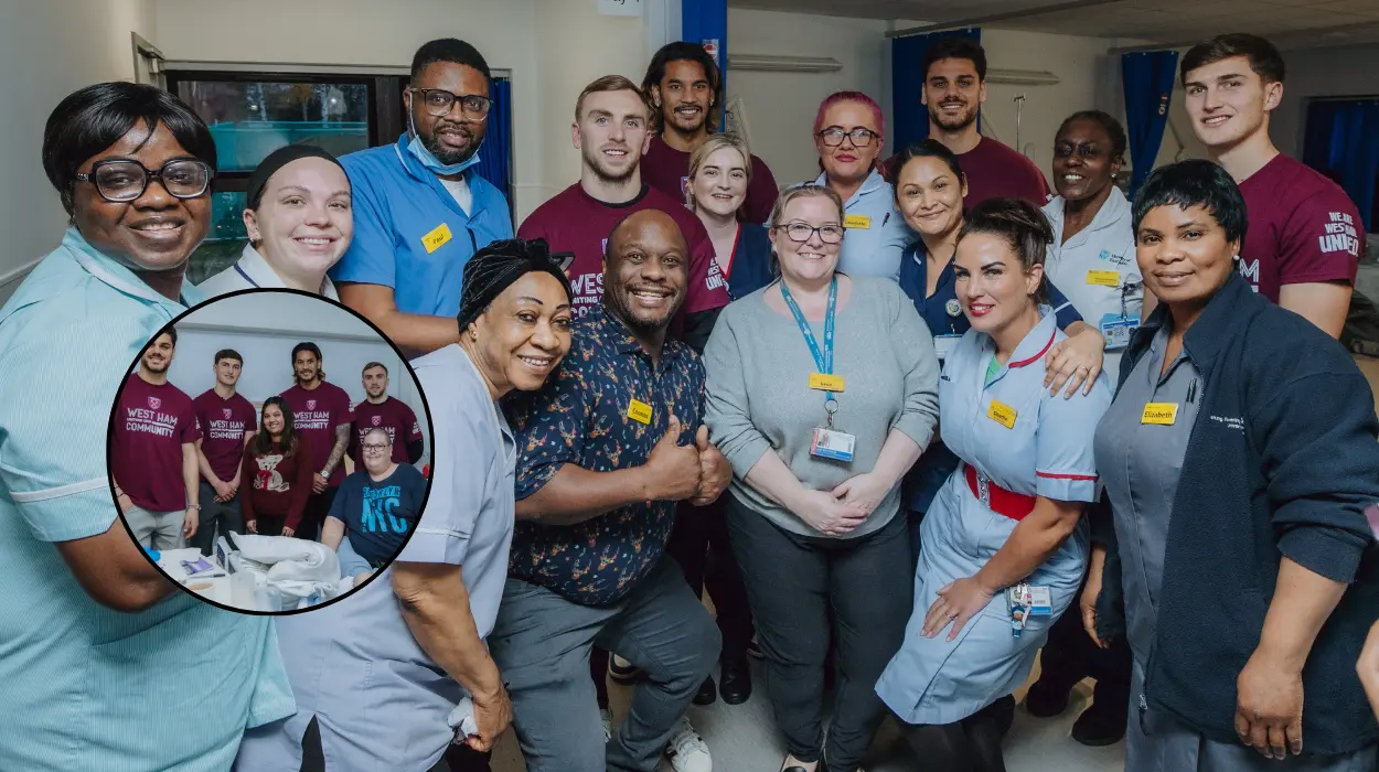 West Ham United Visit King George Hospital for Christmas Cheer