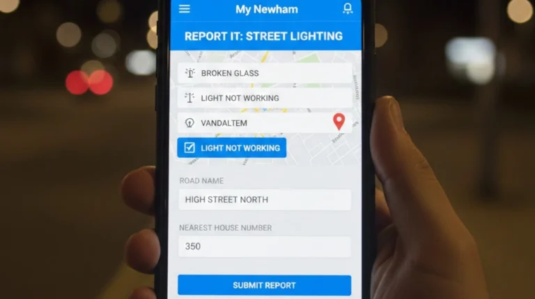 How to Report a Broken Street Light in Newham
