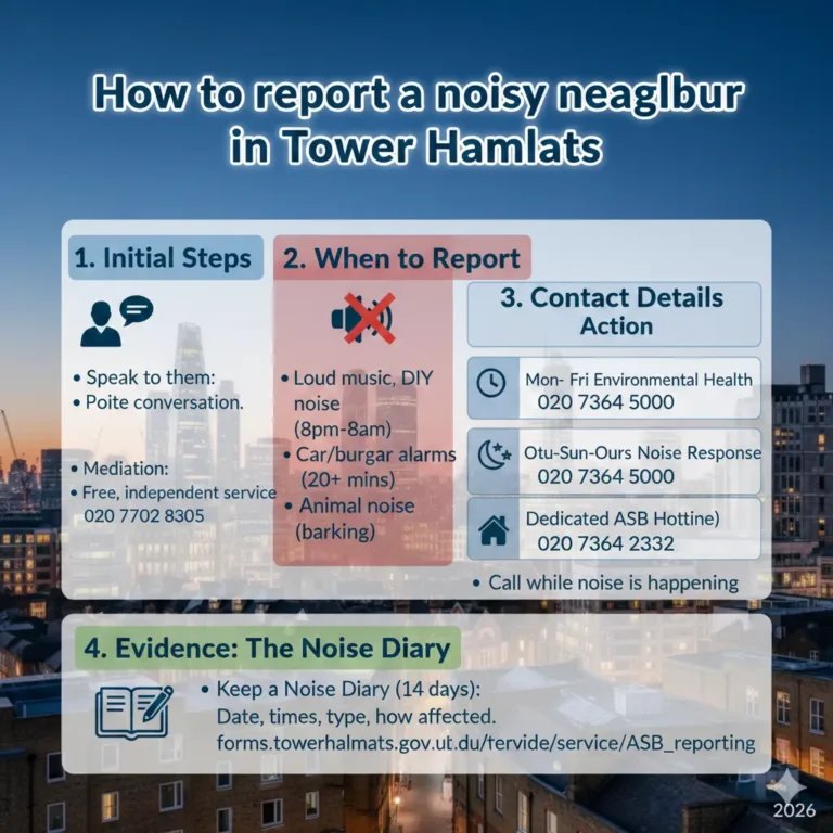How to report a noisy neighbor in Tower Hamlets