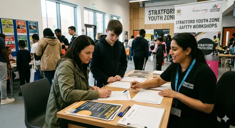 How to register for the Stratford Youth Zone "Safety Workshops