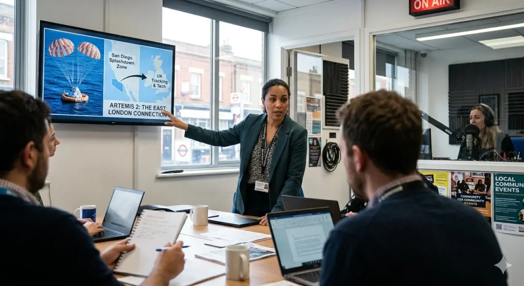 How can East London media and local outlets use Artemis 2 stories?