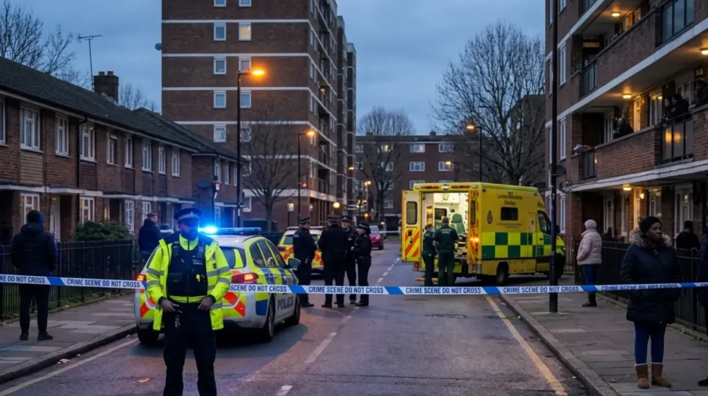 What happened on Woodpecker Road in Deptford during the stabbing?