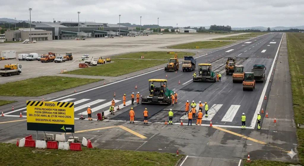 What is the Santiago de Compostela airport closure?