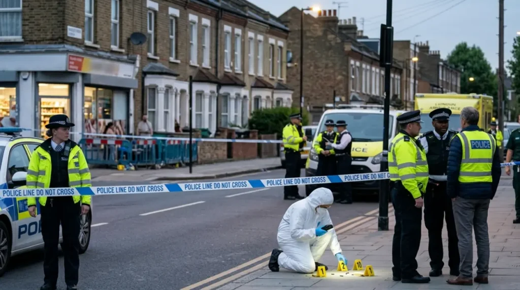 What is the official police response to a reported shooting in Haggerston?