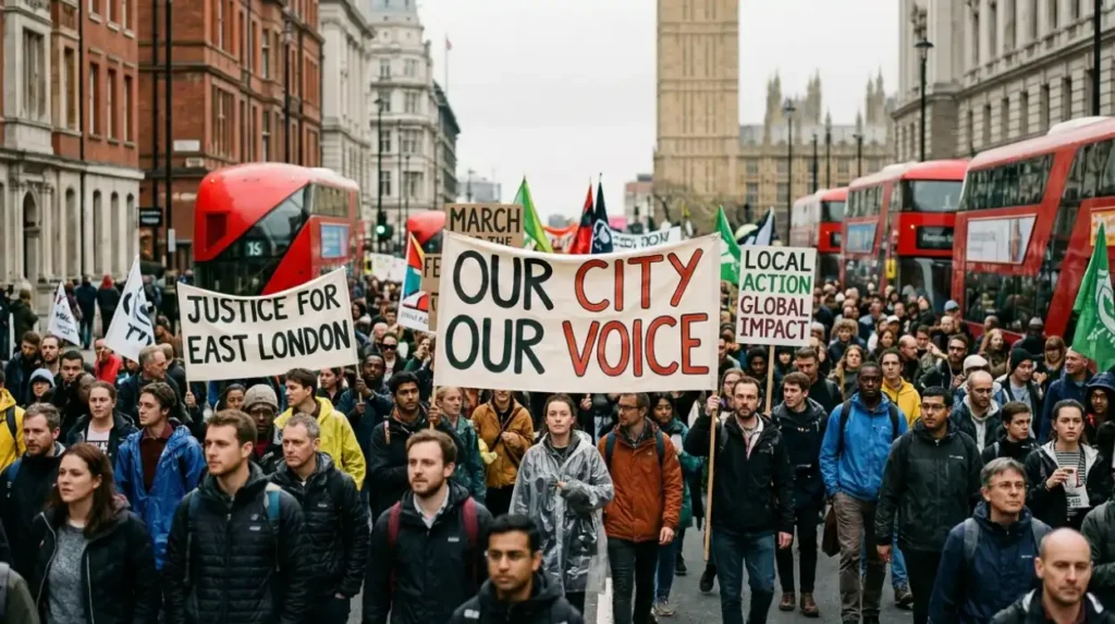 What is a London protest?