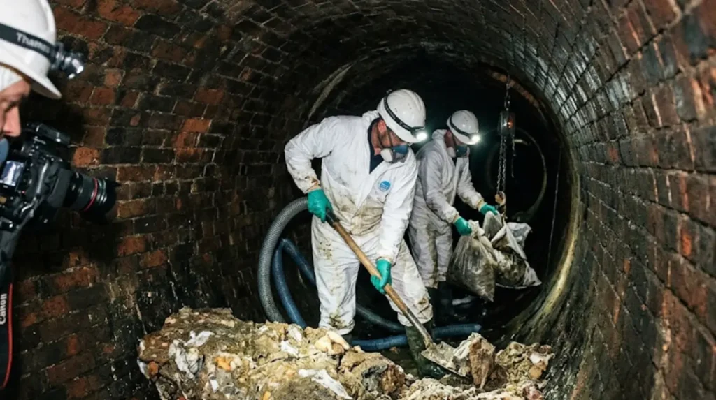 What historical context explains fatberg prevalence in East London?