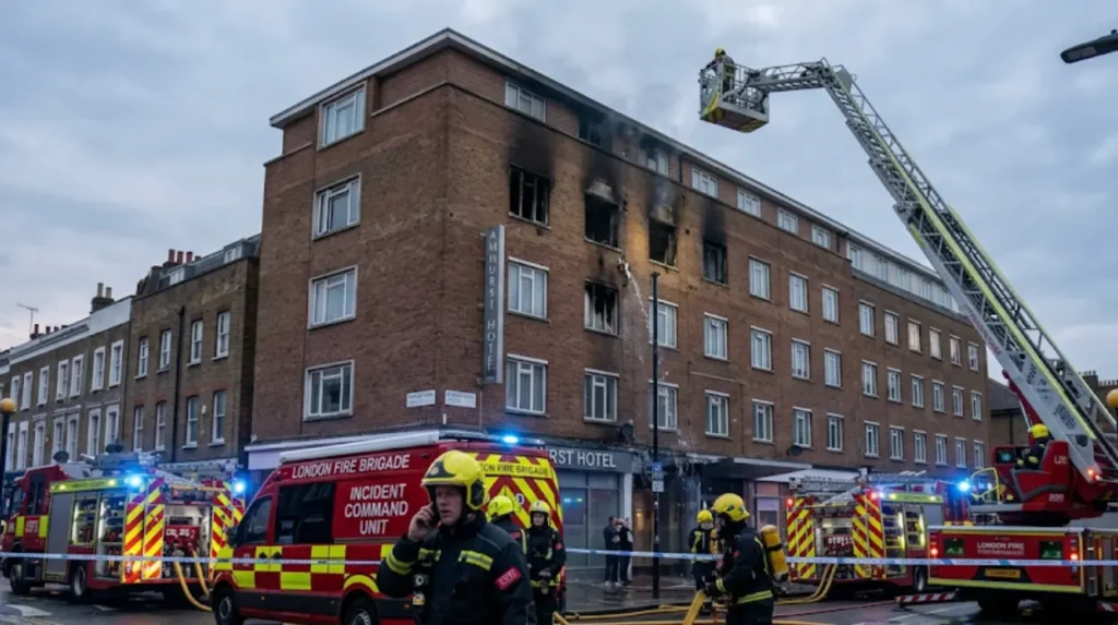 When did the fire start and how long did it take to control?